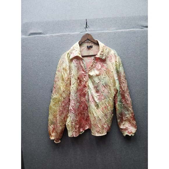 Milano XL Textured Leaf Pattern Blouse - Picture 1 of 5